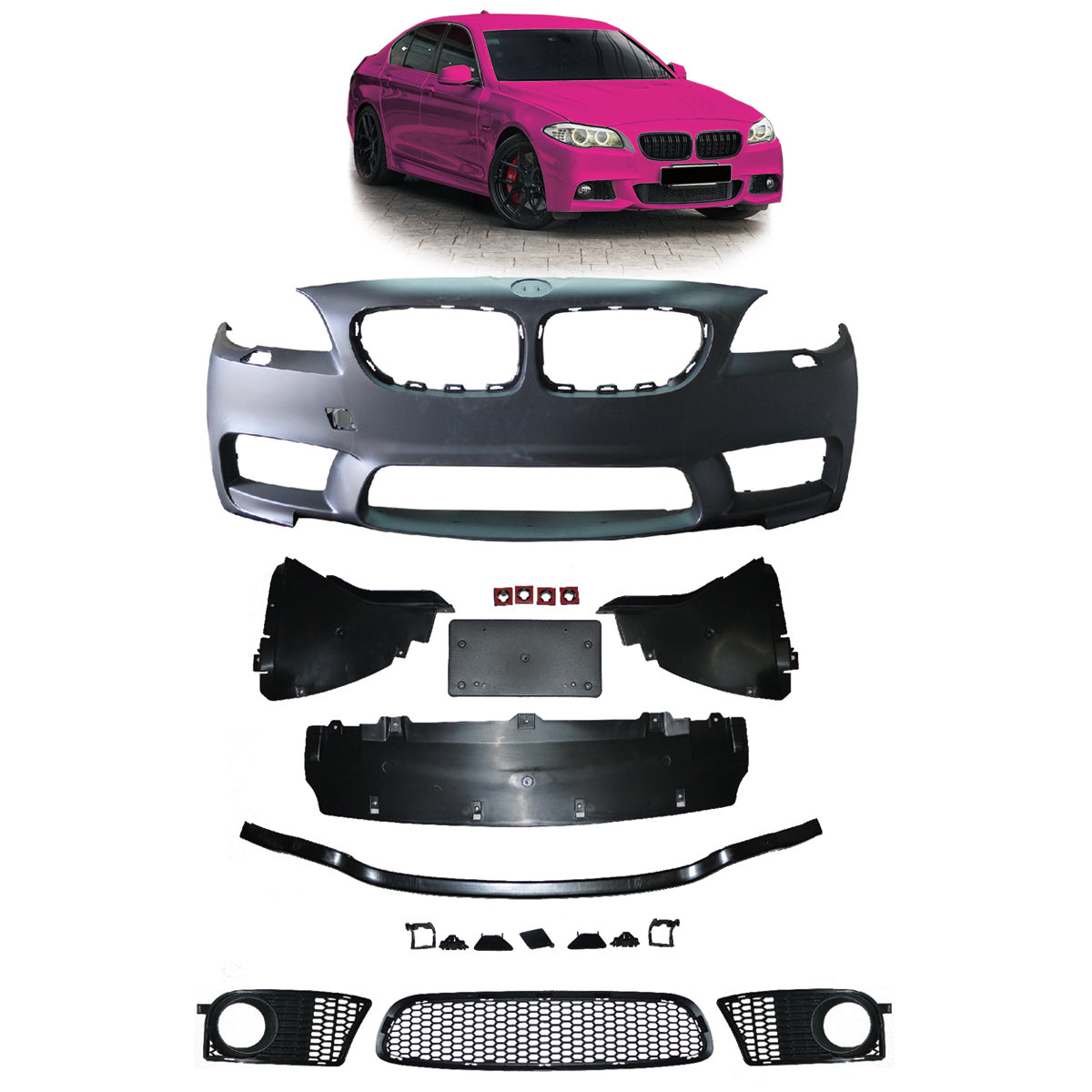 Frontstoßstange Sport mit SRA passend für BMW 5er F10 F11 2013-2017 – Ansicht 1