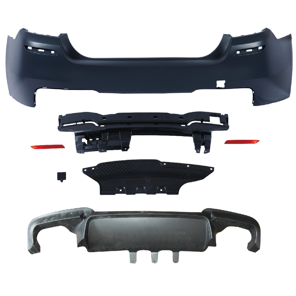 Heckstoßstange Sport mit Diffusor passend für BMW 5er F10 Limousine 2010-2013 – Ansicht 2