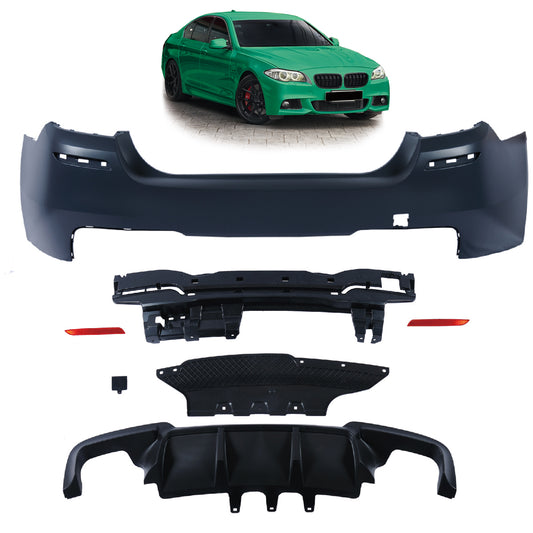 Heckstoßstange Sport mit Diffusor passend für BMW 5er (F10) Limousine 2010-2017 – Ansicht 1