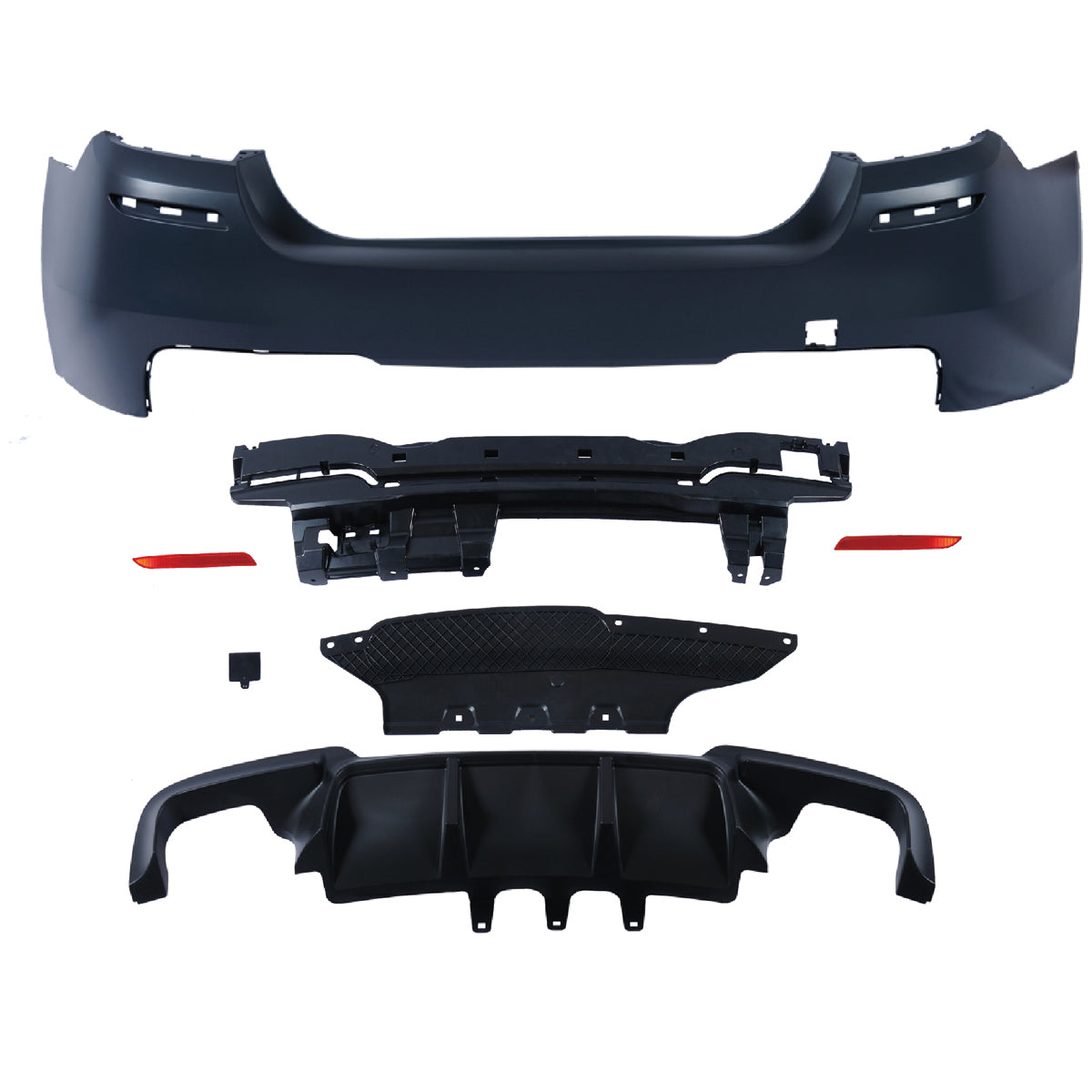 Heckstoßstange Sport mit Diffusor passend für BMW 5er (F10) Limousine 2010-2017 – Ansicht 2