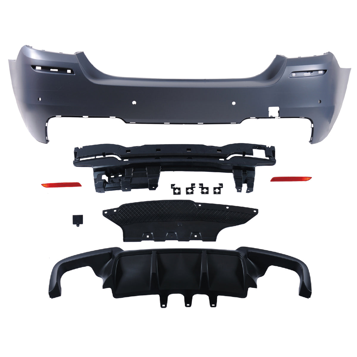 Heckstoßstange Sport mit Diffusor passend für BMW 5 (F10) Limousine 2010-2017 – Ansicht 2