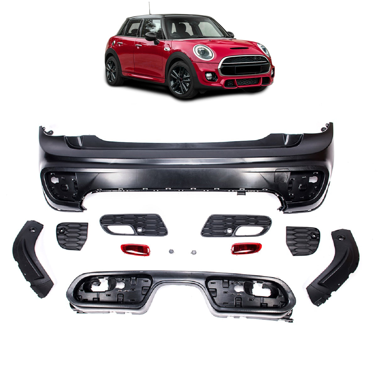 Heckstoßstange mit PDC passend für MINI F56 F57 3-Door 2013-2021 Cooper S – Ansicht 1