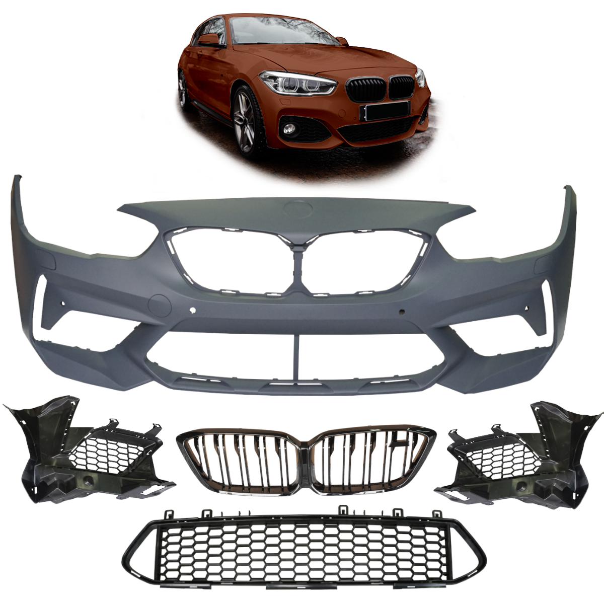 Frontstoßstange mit PDC mit SRA passend für BMW 1er F20 F21 2015-2019 – Ansicht 1