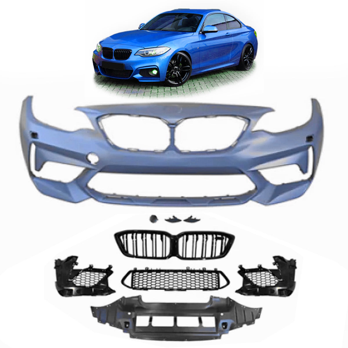Frontstoßstange mit PDC mit SRA passend für BMW 2 Series F87 M2 Coupé 2014-2021 – Ansicht 1