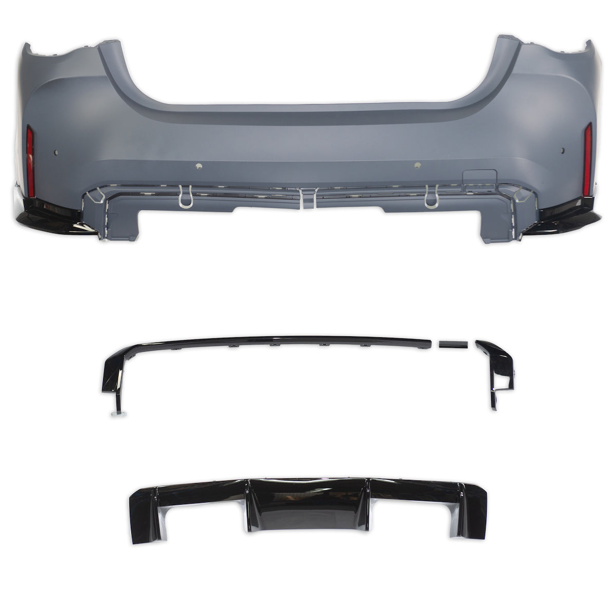 Heckstoßstange mit PDC mit Diffusor passend für BMW 4 Series G22 G23 2021-Present – Ansicht 2