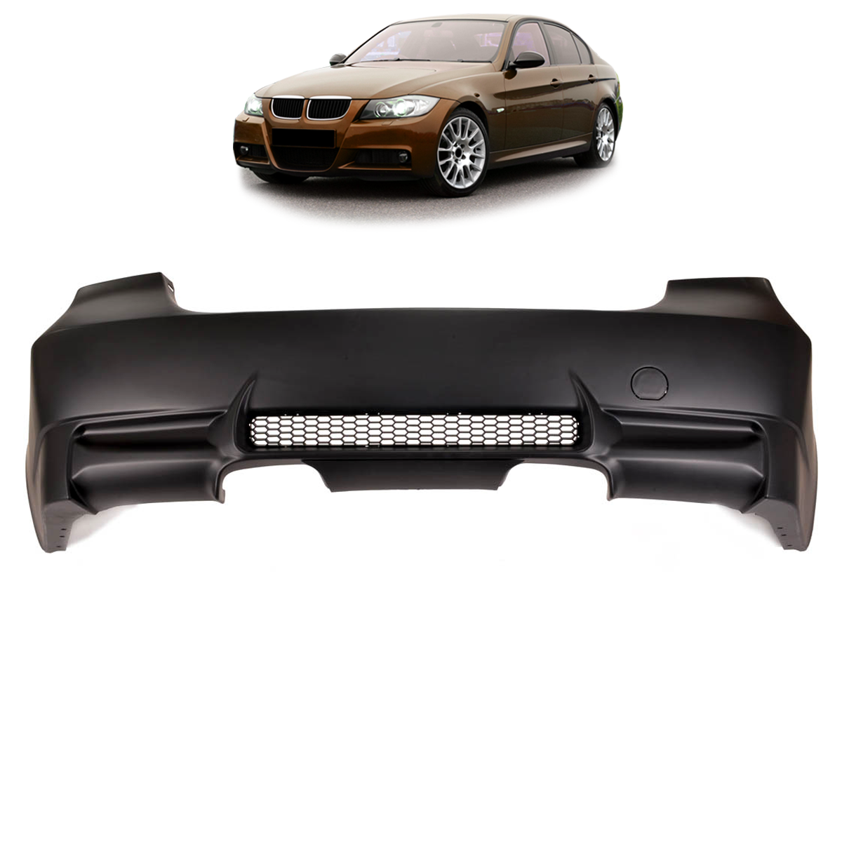 Heckstoßstange ohne PDC passend für BMW 3er E90 Limousine 2005-2011 – Ansicht 1