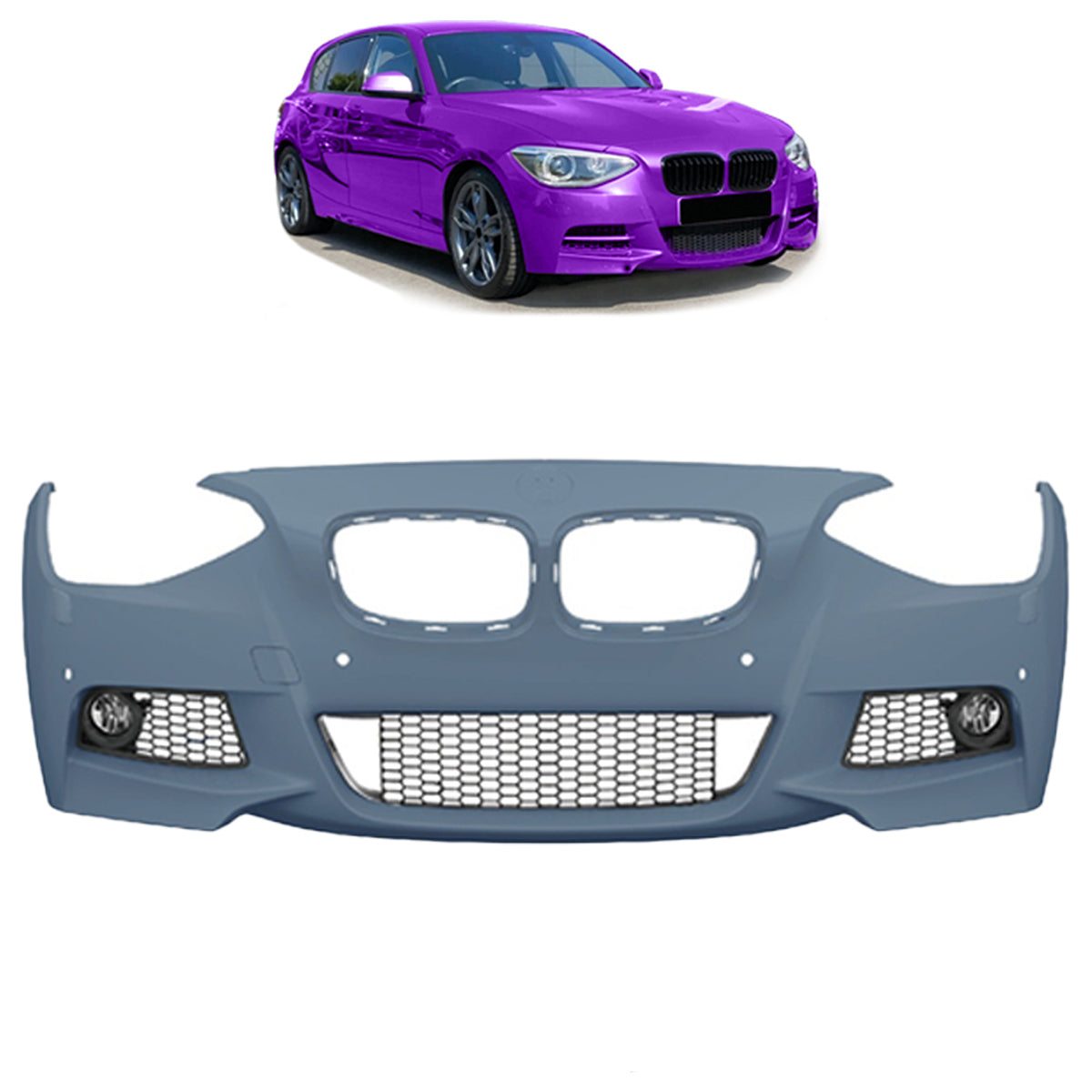 Frontstoßstange mit PDC mit SRA mit Nebelscheinwerfer-Aufnahme passend für BMW 1er F20 F21 2011-2015 – Ansicht 1