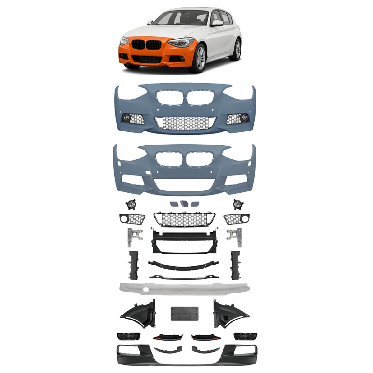 Frontstoßstange mit PDC mit SRA passend für BMW 1er (F20 F21) 2011-2015 – Ansicht 1