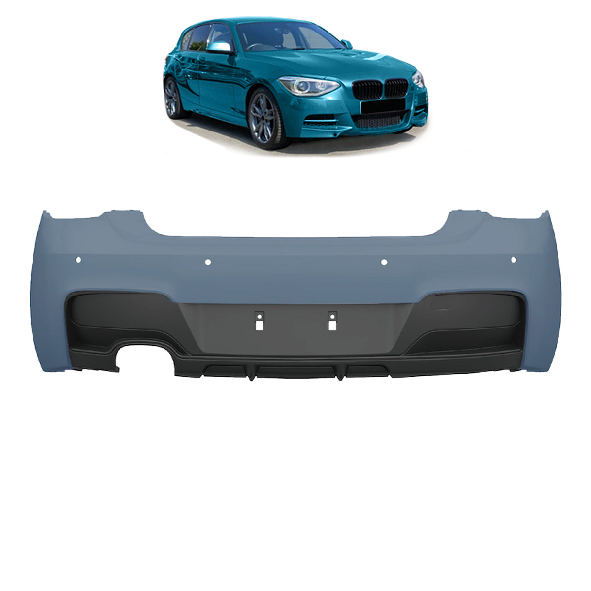 Heckstoßstange M-Tech mit PDC passend für BMW 1er F20 F21 2011-2015 – Ansicht 1