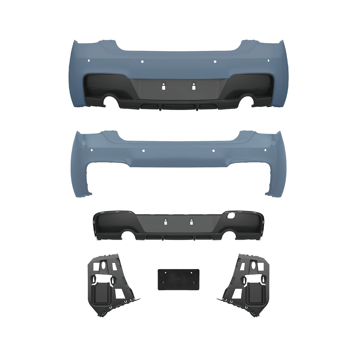 Heckstoßstange mit PDC mit Diffusor passend für BMW 1er F20 F21 2011-2015 – Ansicht 2