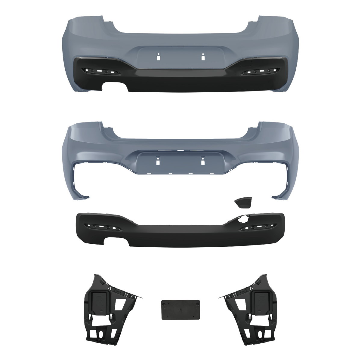 Heckstoßstange M-Tech mit Diffusor passend für BMW 1er F20 F21 2015-2019 – Ansicht 2