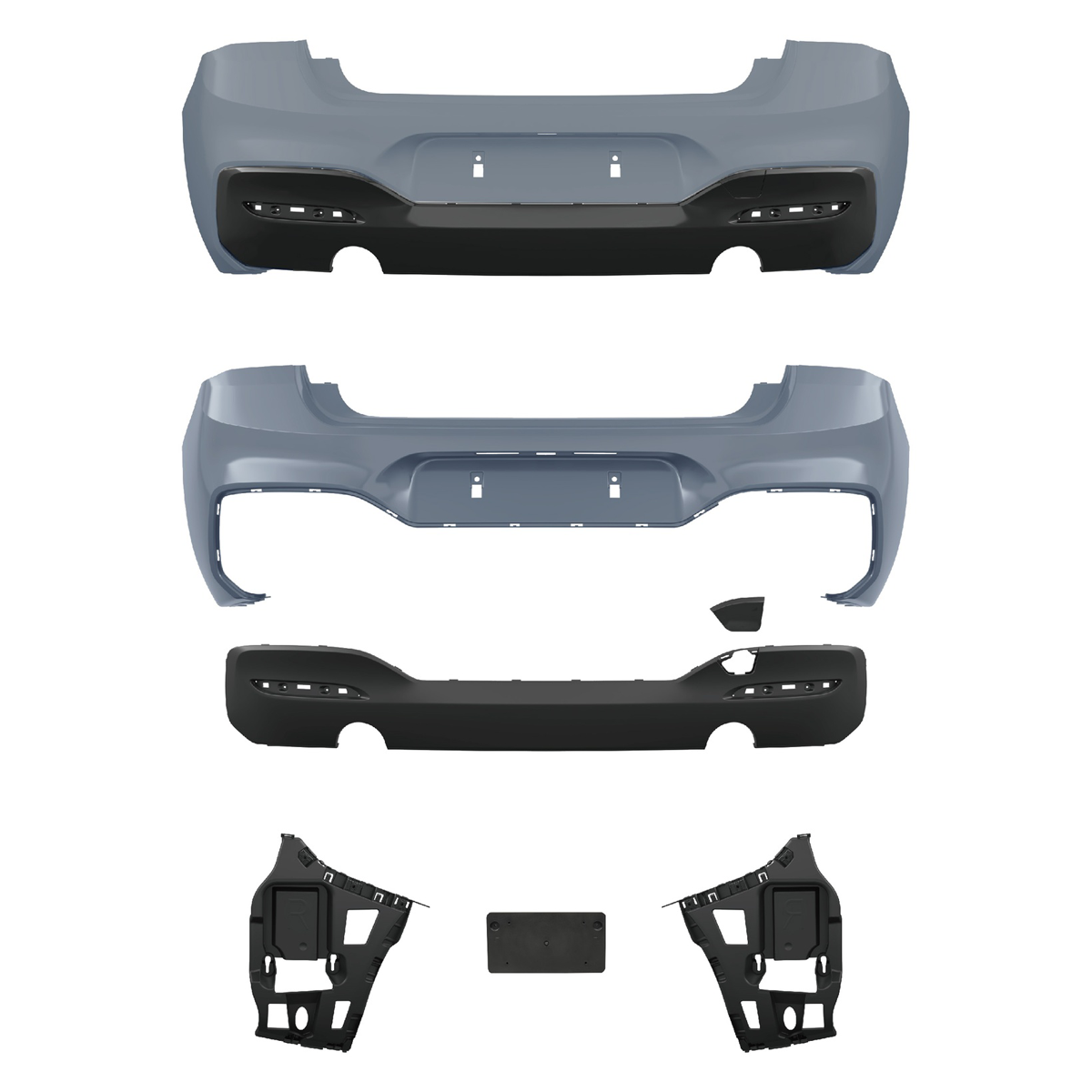 Heckstoßstange M-Tech mit PDC mit Diffusor passend für BMW 1er F20 F21 2015-2019 – Ansicht 2