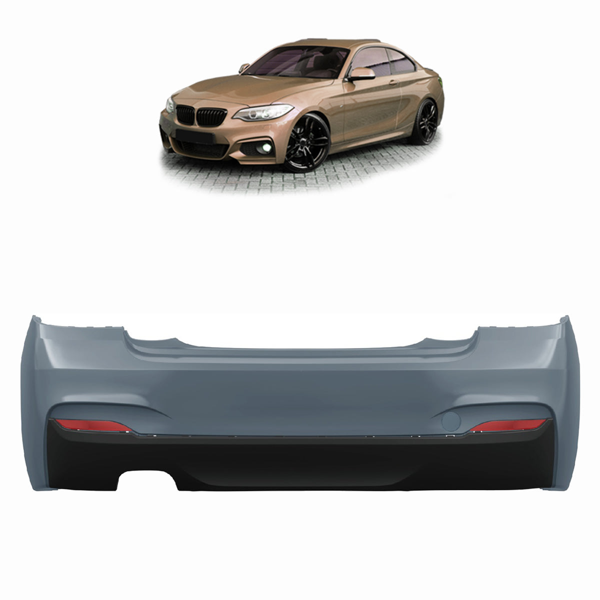 Heckstoßstange M-Tech mit PDC mit Diffusor passend für BMW 2 Series F22 F23 2013-2021 – Ansicht 1