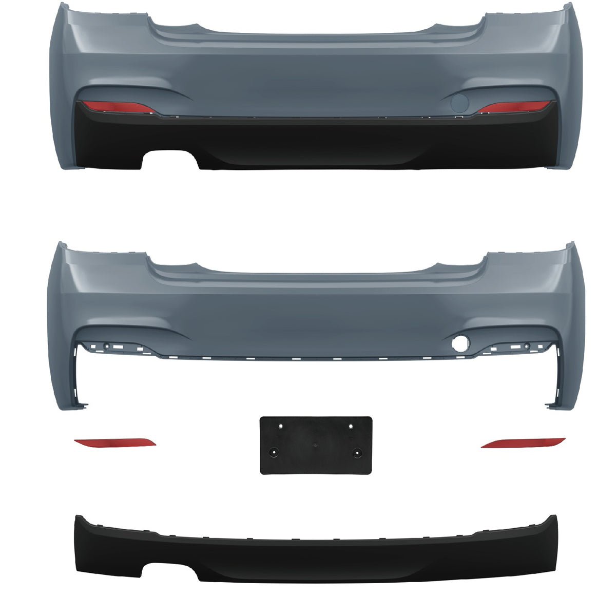 Heckstoßstange M-Tech mit PDC mit Diffusor passend für BMW 2 Series F22 F23 2013-2021 – Ansicht 2