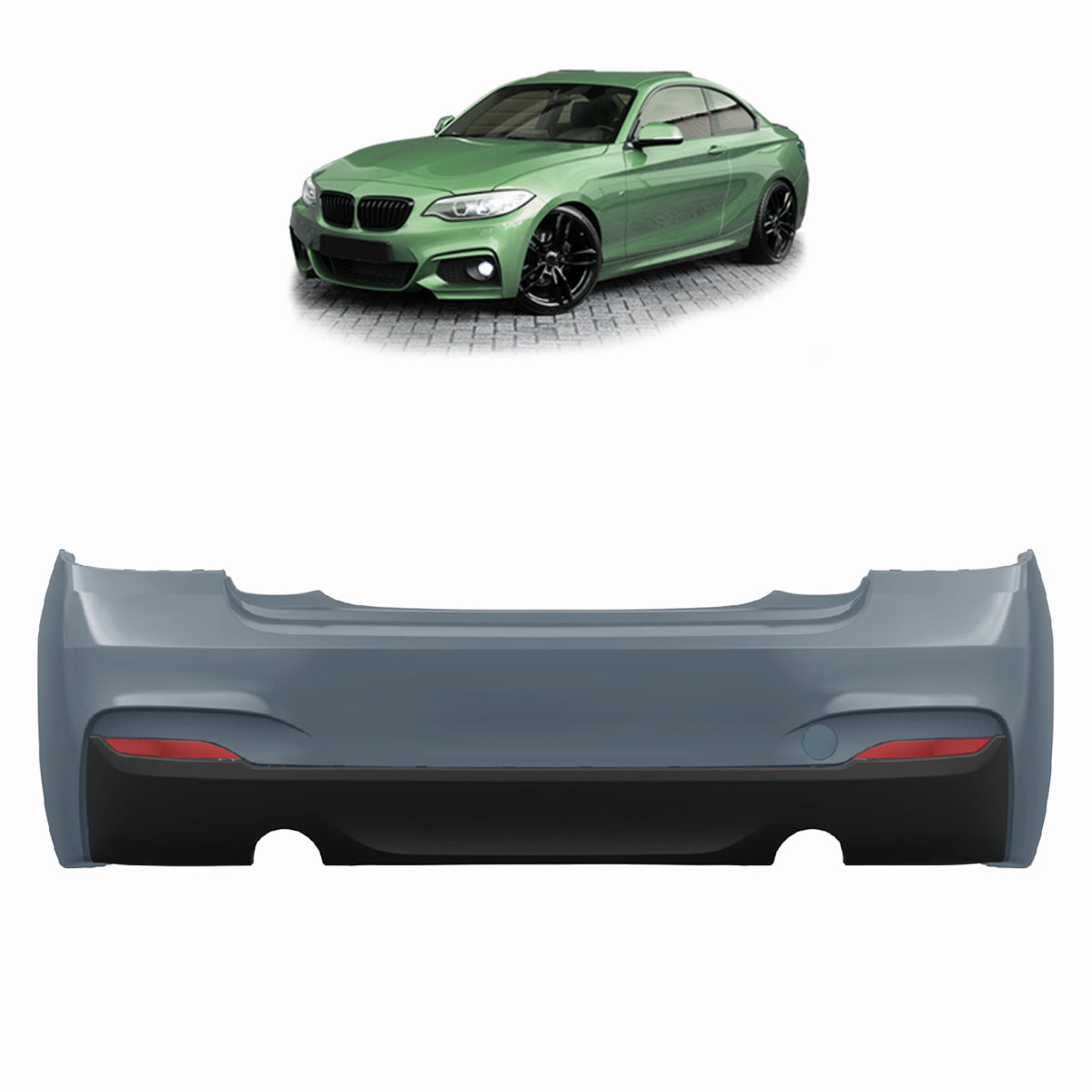 Heckstoßstange M-Tech mit PDC mit Diffusor passend für BMW 2 Series F22 F23 2013-2021 – Ansicht 1