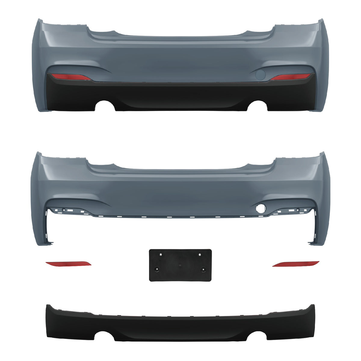 Heckstoßstange M-Tech mit PDC mit Diffusor passend für BMW 2 Series F22 F23 2013-2021 – Ansicht 2
