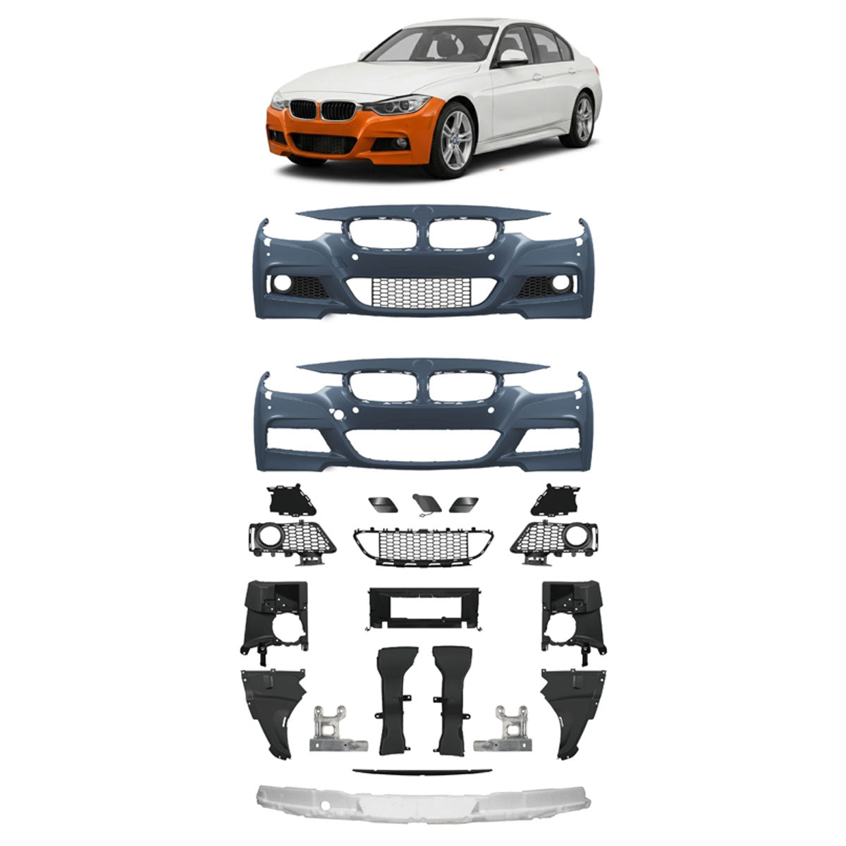 Frontstoßstange M-Tech mit PDC mit SRA passend für BMW 3er F30 F31 2012-2018 – Ansicht 1