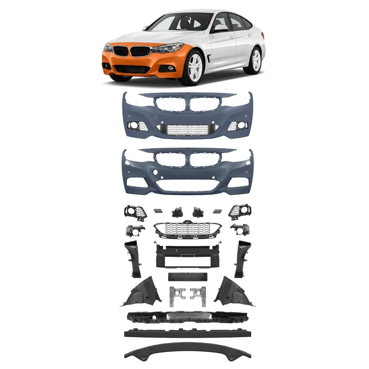 Frontstoßstange mit PDC mit SRA passend für BMW 3 (F34) Gran Turismo 2012-2018 – Ansicht 1