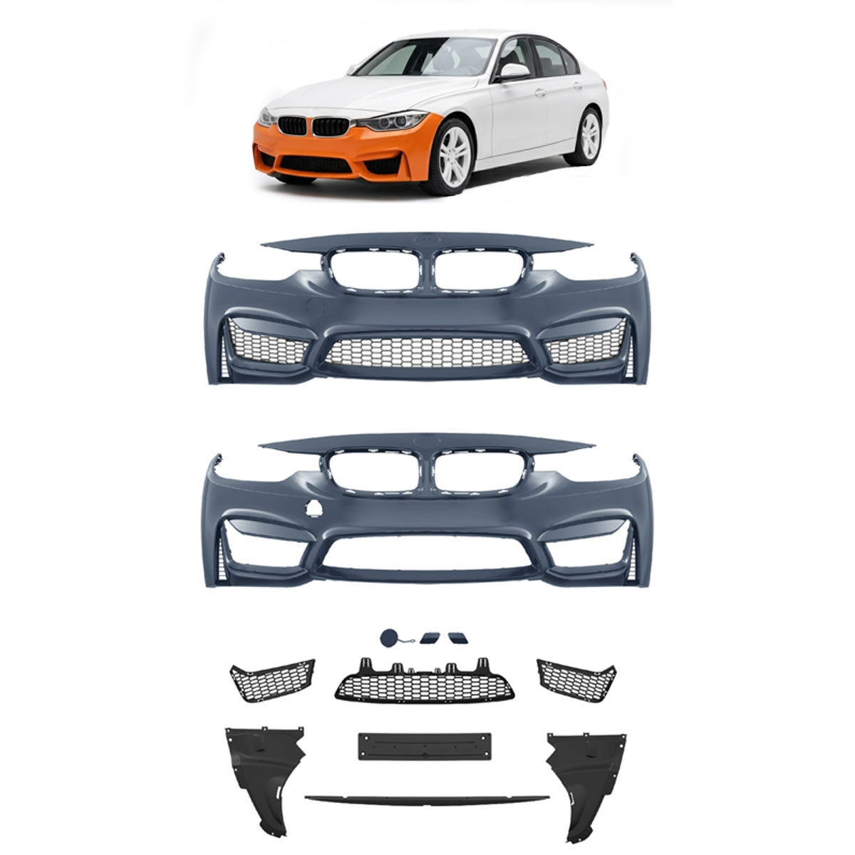 Frontstoßstange mit PDC mit SRA passend für BMW 3er F30 F31 2012-2018 – Ansicht 1