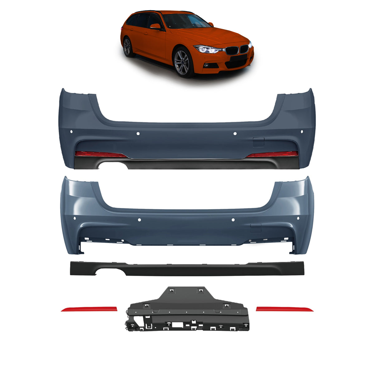Heckstoßstange M-Tech mit PDC passend für BMW 3er F31 Touring 2012-2018 – Ansicht 1