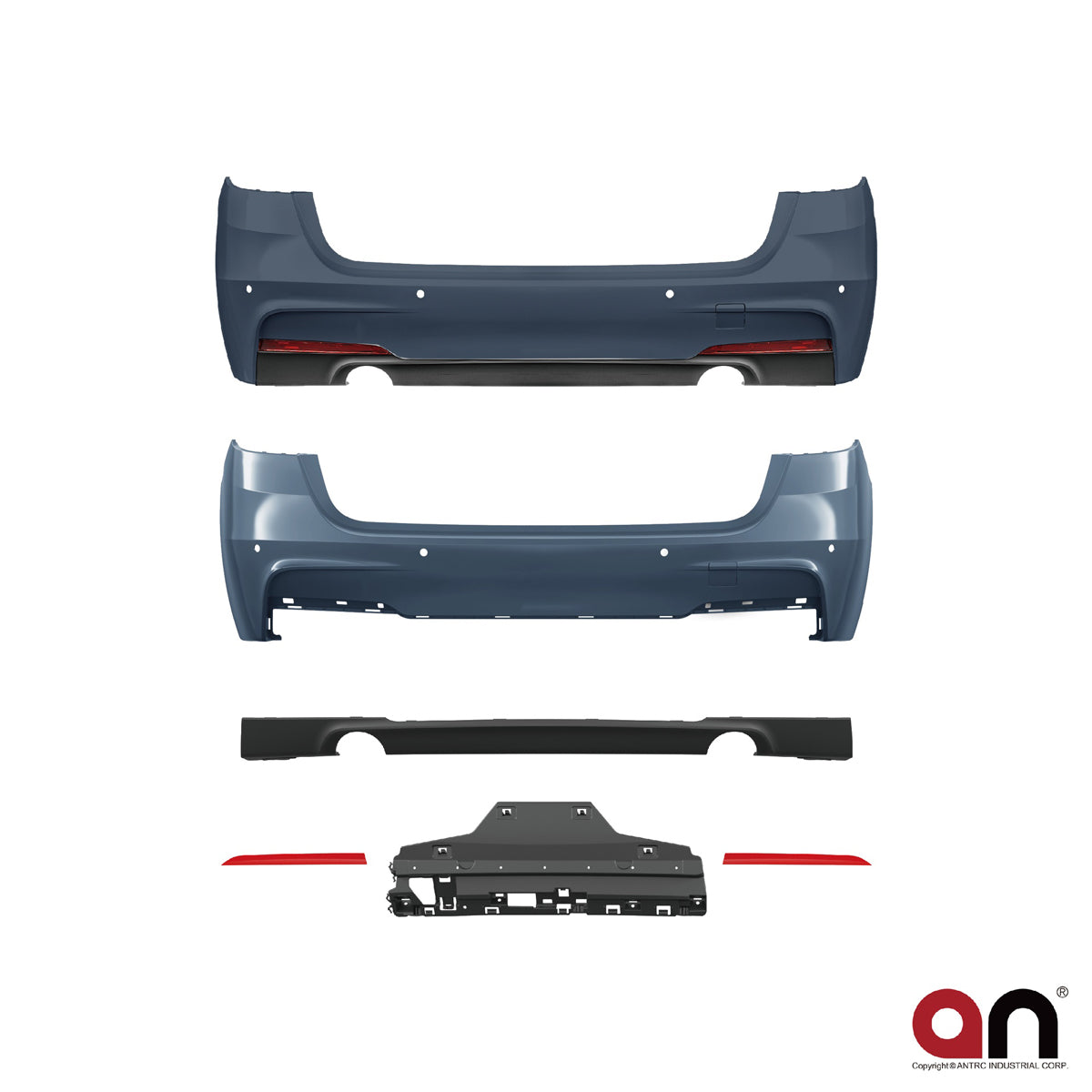 Heckstoßstange M-Tech mit PDC mit Diffusor passend für BMW 3er F31 Touring 2012-2018 – Ansicht 2