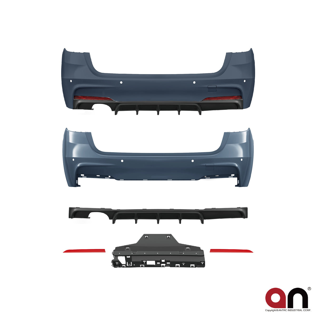 Heckstoßstange M-Tech mit PDC mit Diffusor passend für BMW 3er F31 2012-2018 – Ansicht 2