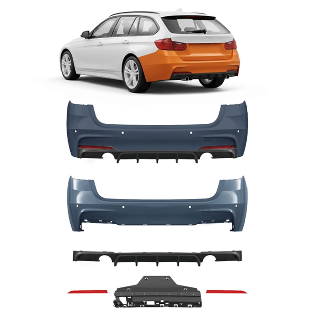 Heckstoßstange M-Tech mit PDC mit Diffusor passend für BMW 3er F31 Touring 2012-2018 – Ansicht 1