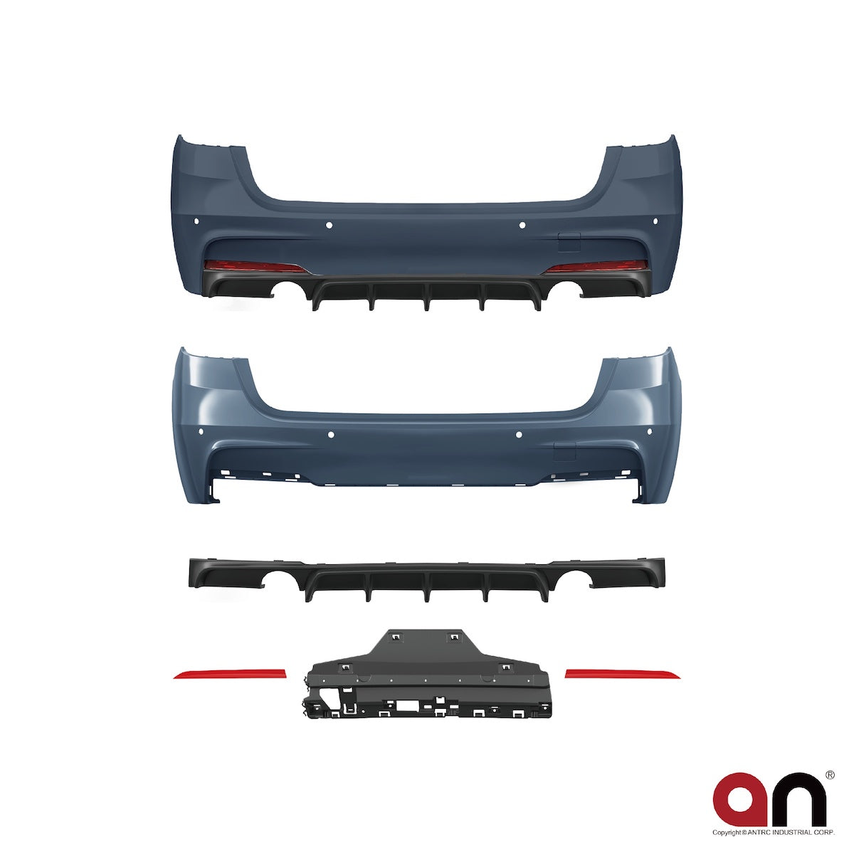 Heckstoßstange M-Tech mit PDC mit Diffusor passend für BMW 3er F31 Touring 2012-2018 – Ansicht 2