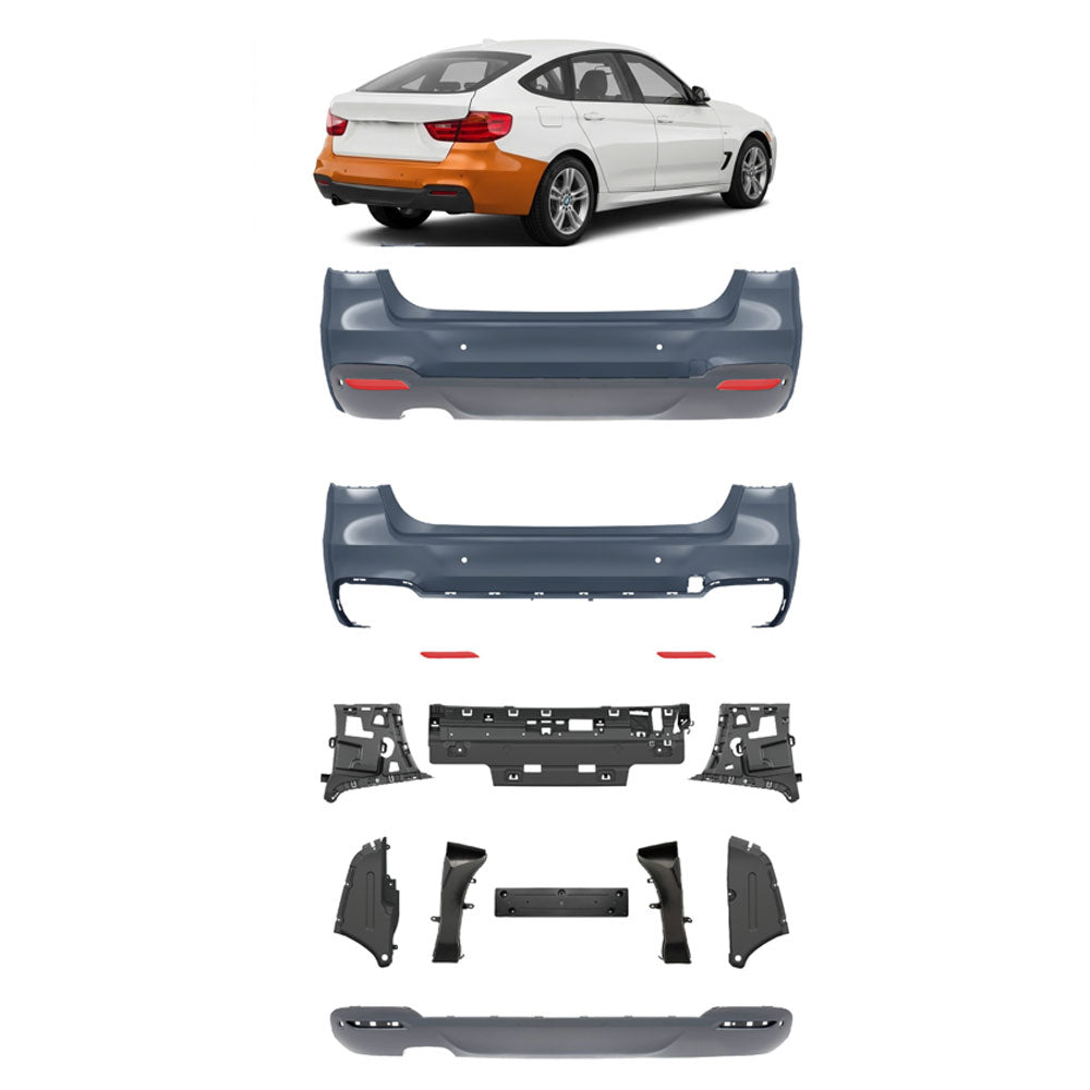 Heckstoßstange mit Diffusor passend für BMW 3er GT (F34) 2012-2018 – Ansicht 1
