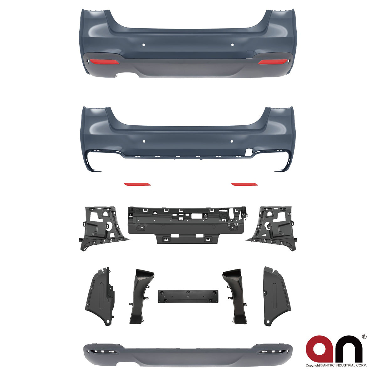 Heckstoßstange mit Diffusor passend für BMW 3er GT (F34) 2012-2018 – Ansicht 2