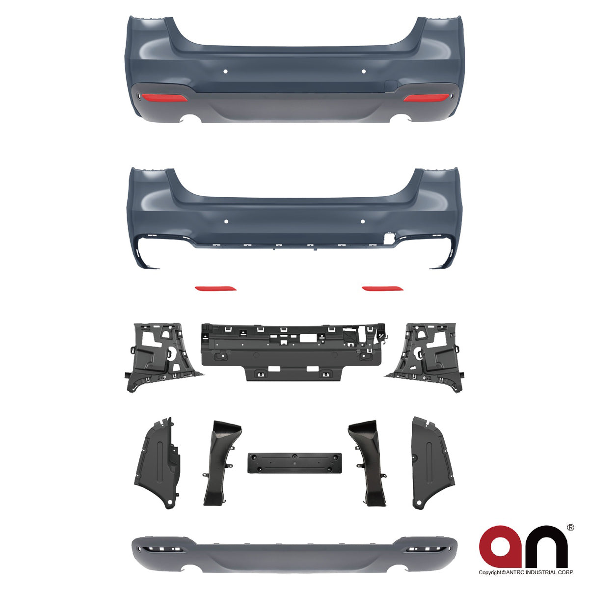 Heckstoßstange Sport mit Diffusor passend für BMW 3er GT (F34) 2013-2020 – Ansicht 2
