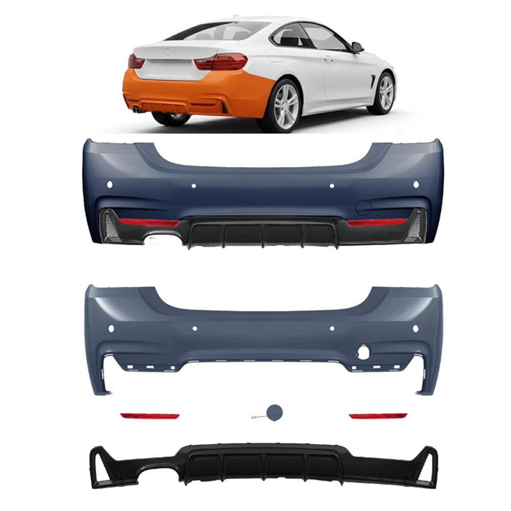 Heckstoßstange mit Diffusor passend für BMW 4 Series F32 F33 2013-2020 – Ansicht 1