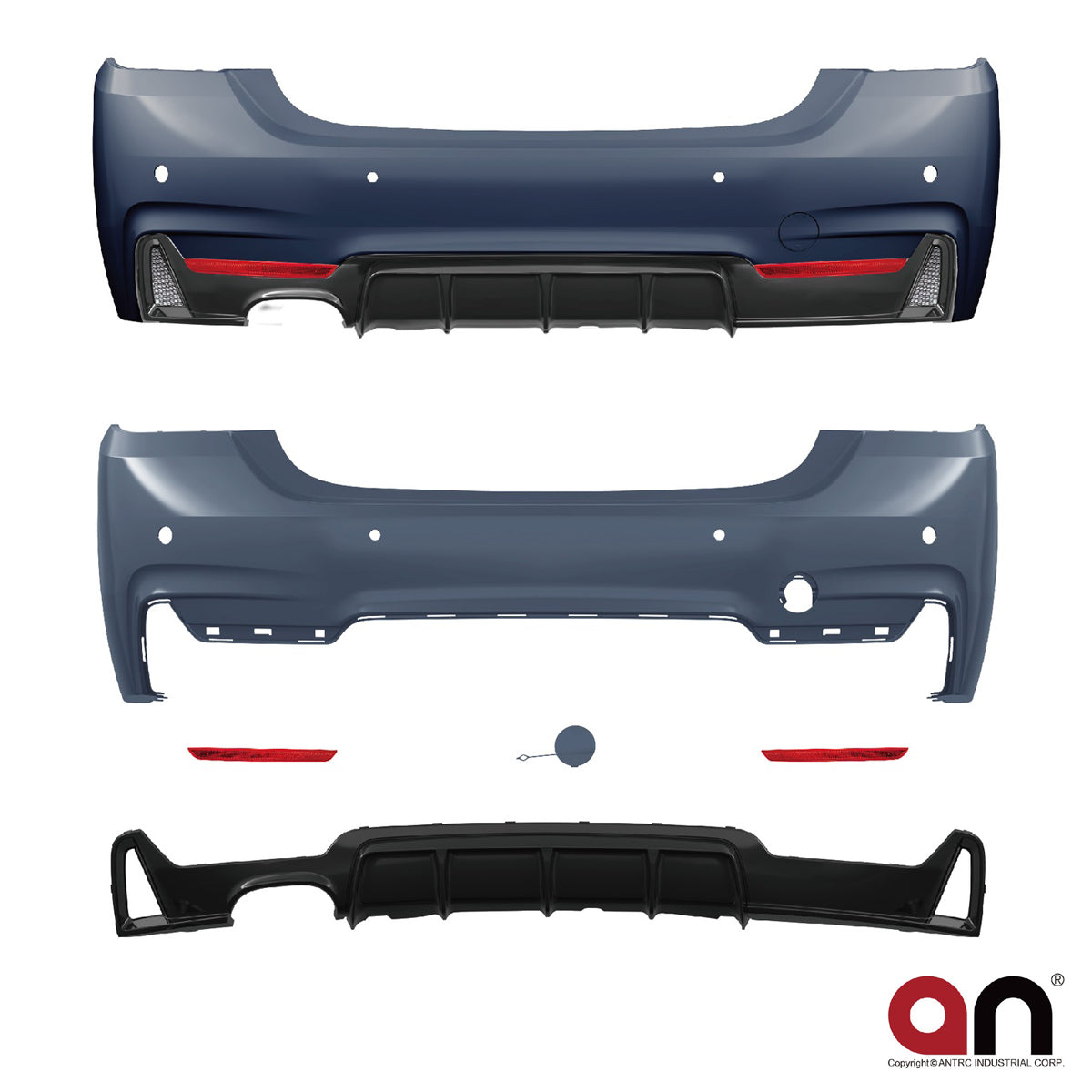 Heckstoßstange mit Diffusor passend für BMW 4 Series F32 F33 2013-2020 – Ansicht 2