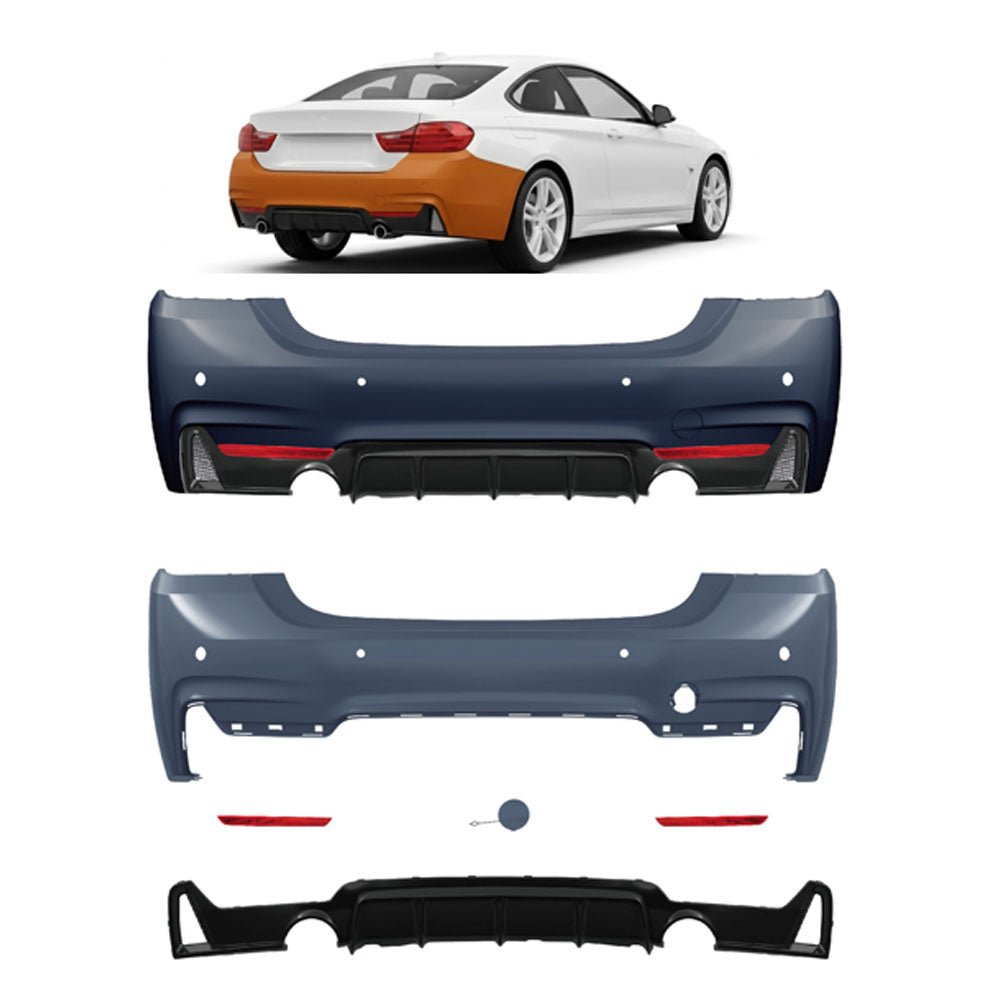 Heckstoßstange mit Diffusor passend für BMW 4 Series F32 F33 2013-2020 – Ansicht 1