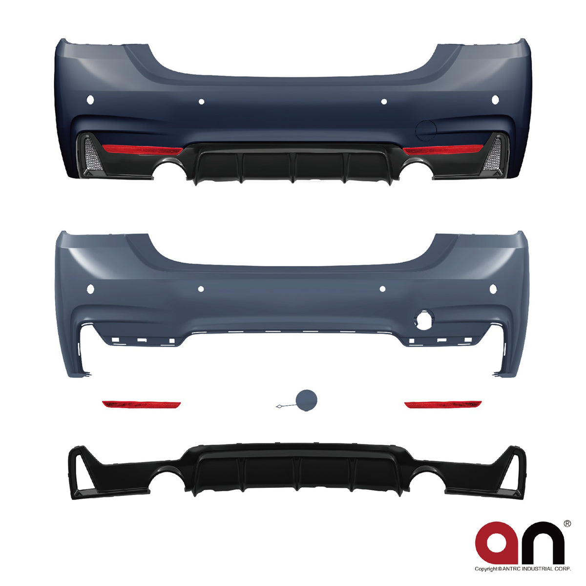 Heckstoßstange mit Diffusor passend für BMW 4 Series F32 F33 2013-2020 – Ansicht 2