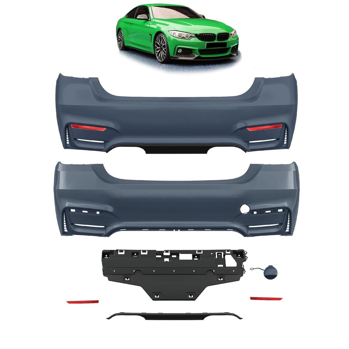 Heckstoßstange mit Diffusor passend für BMW 4 Series F32 F33 2013-2020 – Ansicht 1