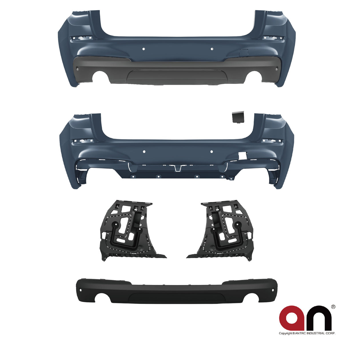 Heckstoßstange Sport mit Diffusor passend für BMW 5 (F07) Gran Turismo 2009-2013 – Ansicht 2