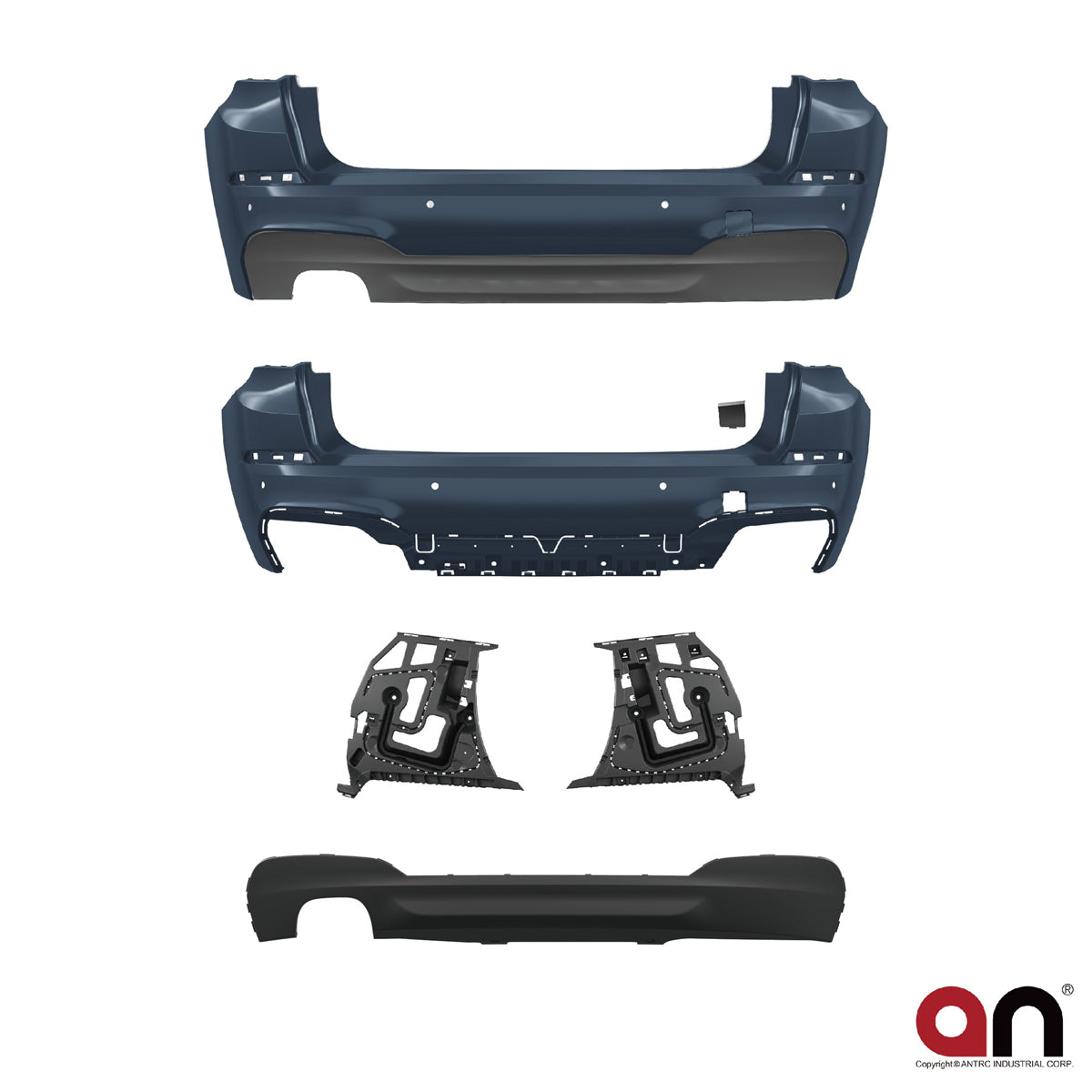 Heckstoßstange Sport mit Diffusor passend für BMW 5 Gran Turismo F07 2013-2017 – Ansicht 2