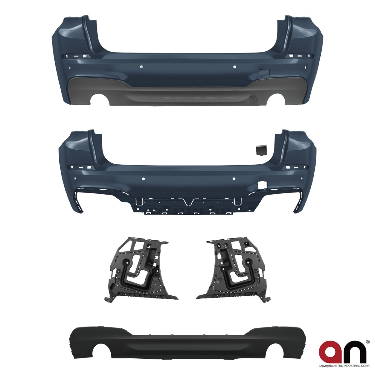 Heckstoßstange Sport mit Diffusor passend für BMW 5er GT (F07) 2013-2017 – Ansicht 2