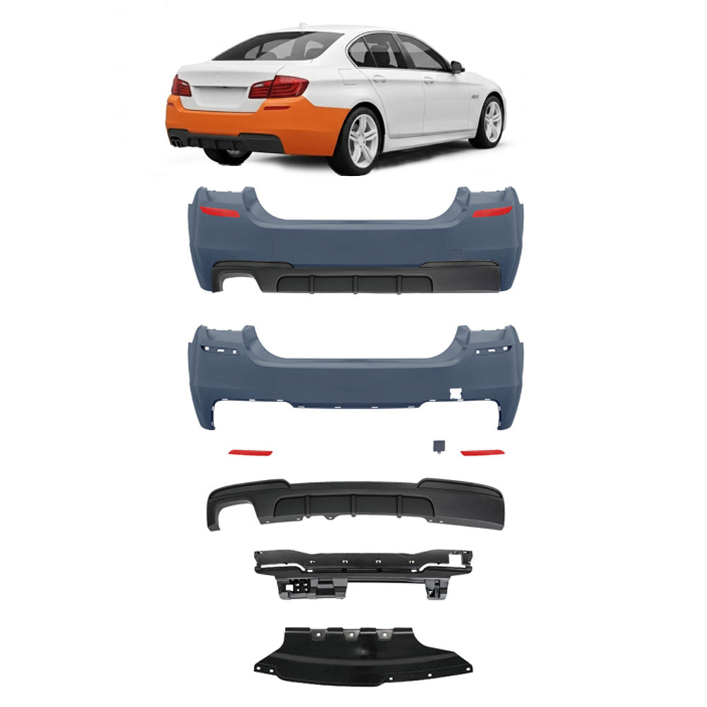 Heckstoßstange M-Tech mit PDC mit Diffusor passend für BMW 5er F10 Limousine 10-17 – Ansicht 1