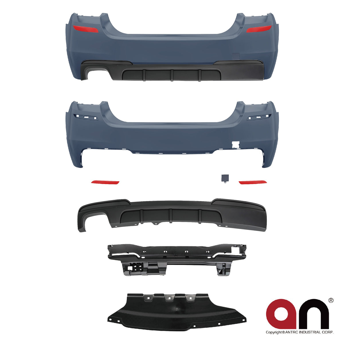 Heckstoßstange M-Tech mit PDC mit Diffusor passend für BMW 5er F10 Limousine 10-17 – Ansicht 2