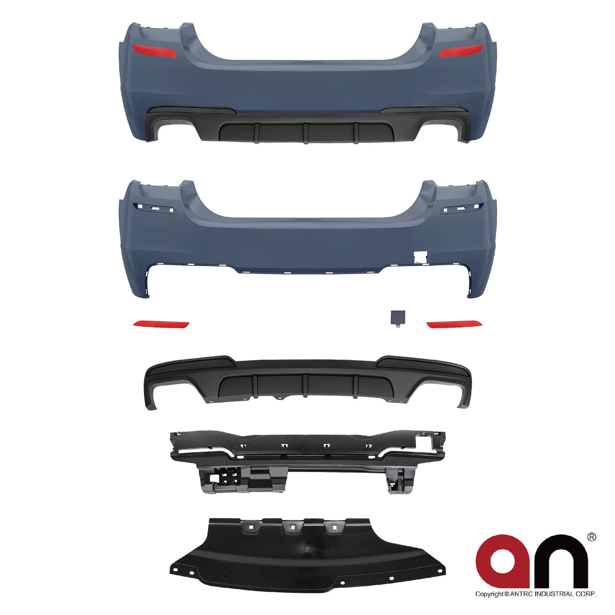 Heckstoßstange M-Tech mit PDC mit Diffusor passend für BMW 5er F10 2010-2017 – Ansicht 2