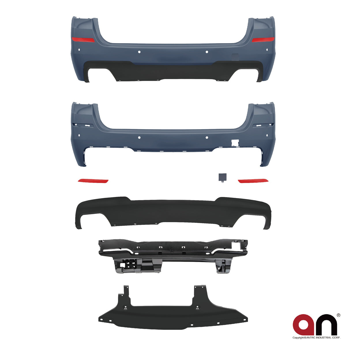 Heckstoßstange M-Tech mit PDC mit Diffusor passend für BMW 5er F11 Touring 2010-2017 – Ansicht 2