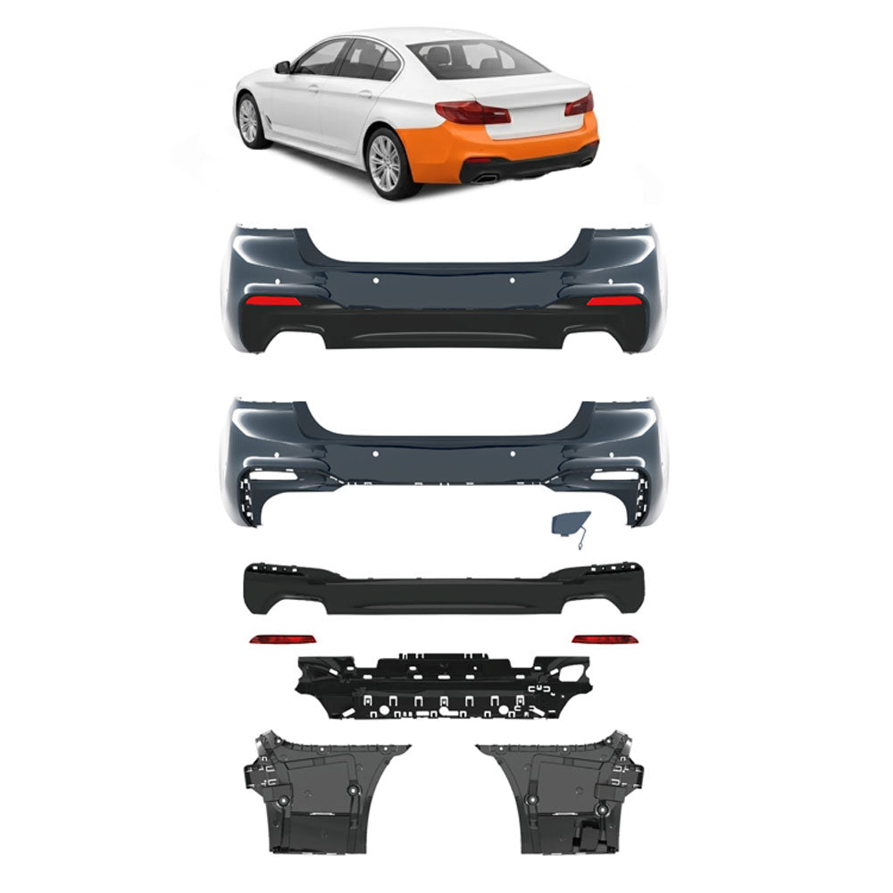 Heckstoßstange M-Tech mit Diffusor passend für BMW 5er G30 Limousine 2016-2020 – Ansicht 1