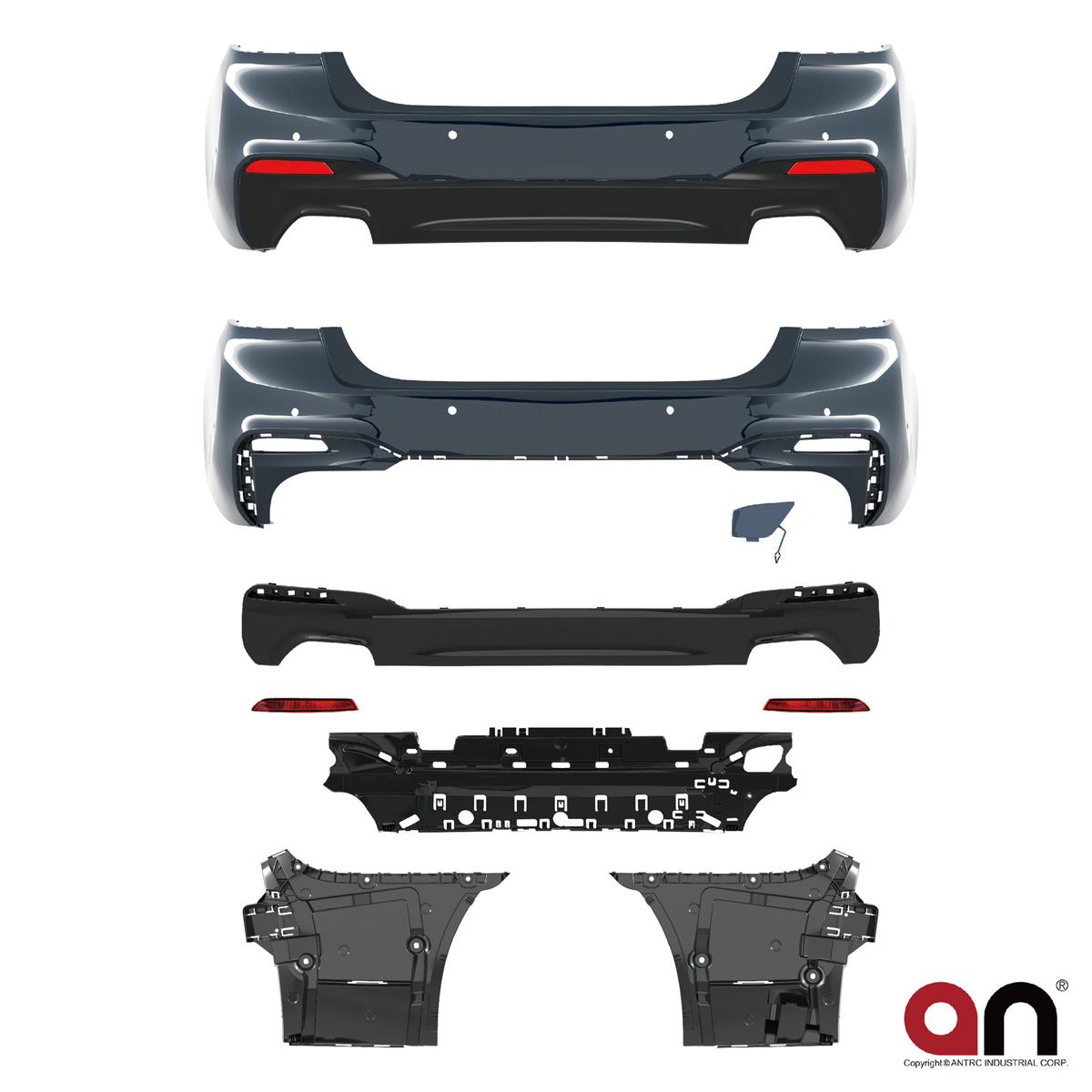Heckstoßstange M-Tech mit Diffusor passend für BMW 5er G30 Limousine 2016-2020 – Ansicht 2