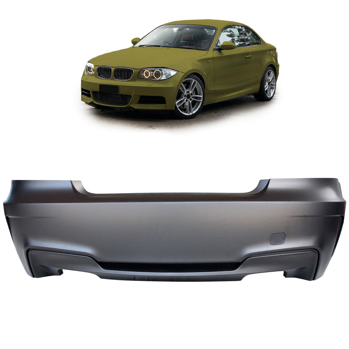 Heckstoßstange mit Diffusor passend für BMW 1er E82 E88 2007-2013 – Ansicht 1
