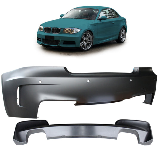 Heckstoßstange mit PDC mit Diffusor passend für BMW 1er E82 E88 2007-2013 – Ansicht 1
