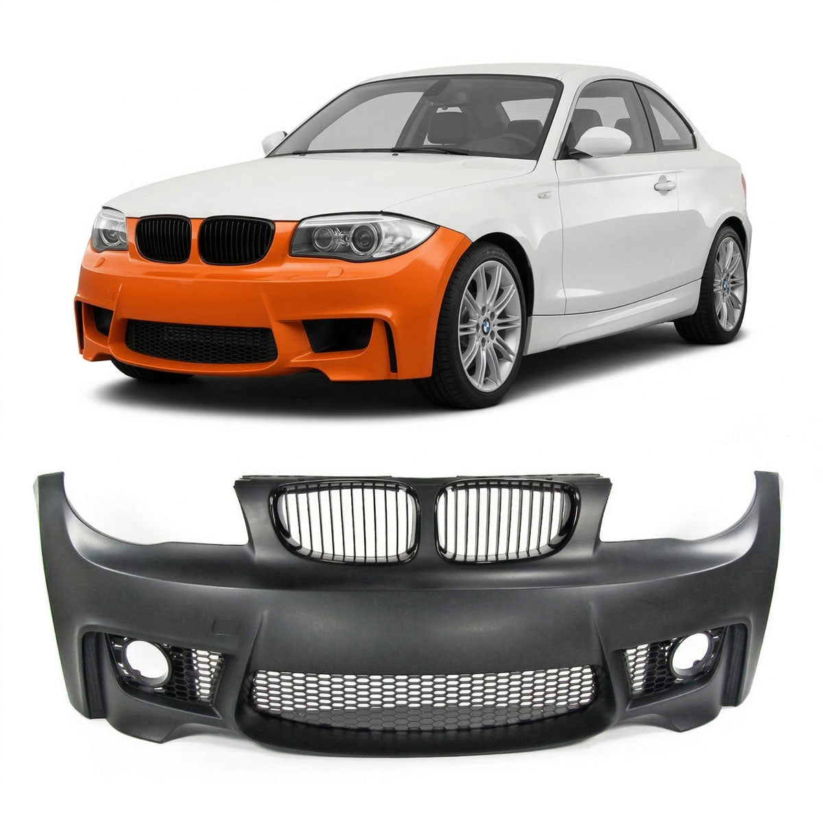 Frontstoßstange mit Grill passend für BMW 1er (E81 E87 E88 E82) 2004-2011 – Ansicht 1