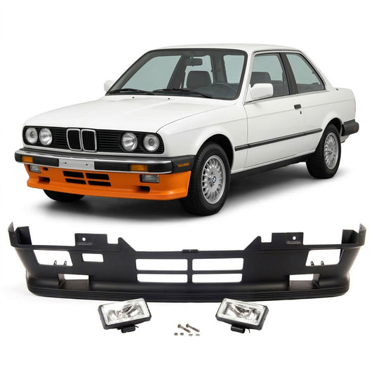 Frontstoßstange mit Nebelscheinwerfer-Aufnahme passend für BMW 3er E30 1982-1987 – Ansicht 1