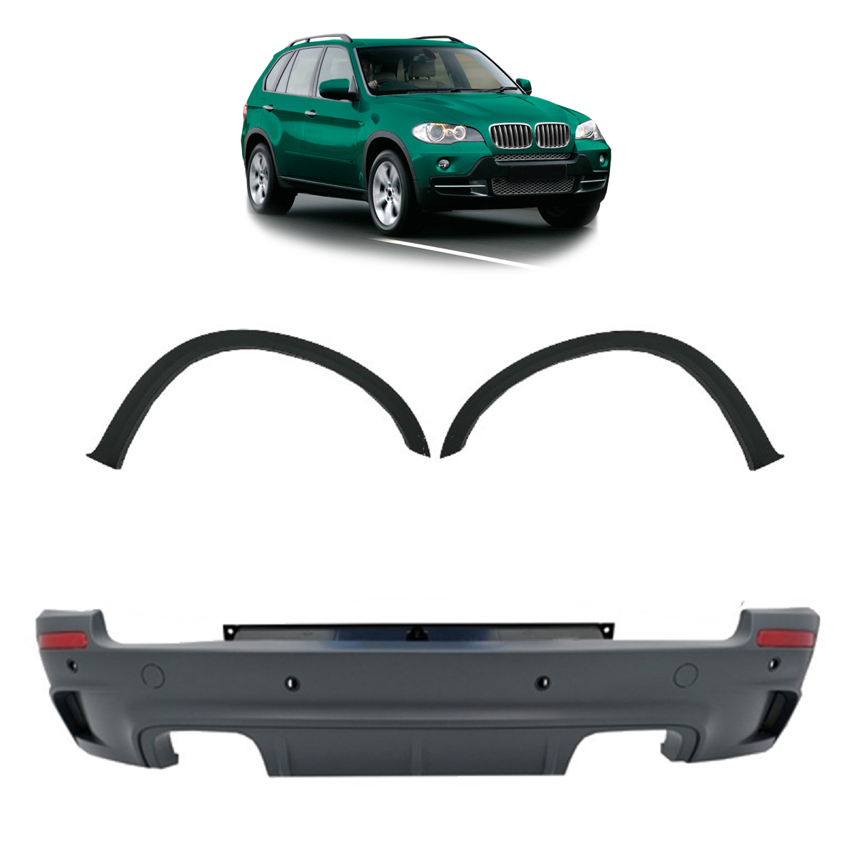 Heckstoßstange mit PDC passend für BMW X5 E70 2007-2013 – Ansicht 1
